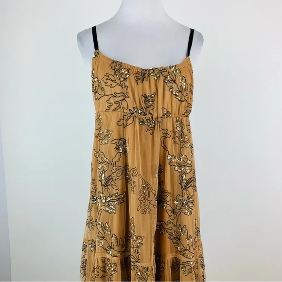 Anthropologie Bloggers Favorite Sequin Tulle Maxi Dress Small - Picture 3 of 14